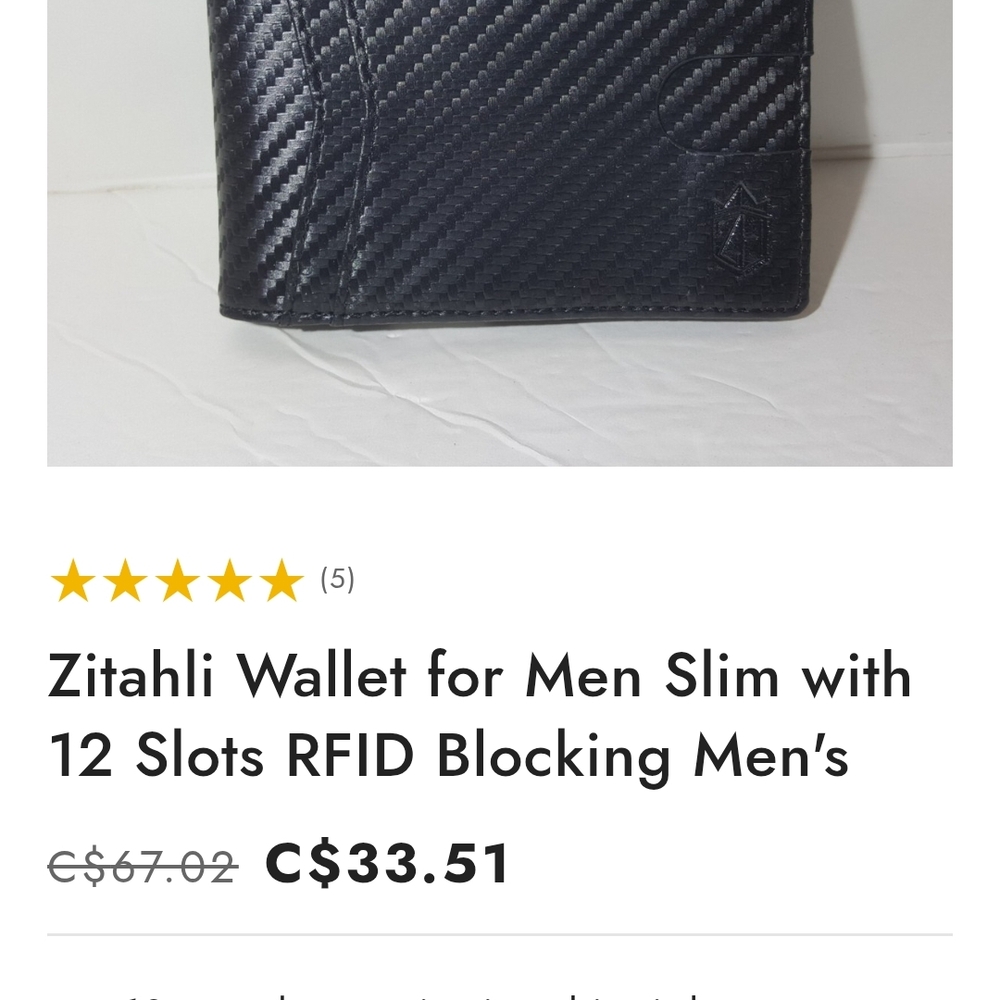 Carbon Fiber Black Men's Wallet
